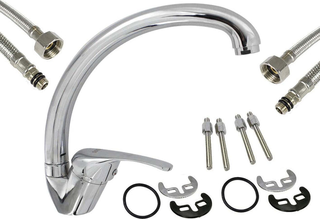 Rubinetto Cucina Lavello Monoforo Miscelatore Orientabile Cromato Satinato 79827 Fai da te/Attrezzature per cucine e bagni/Impianti per la cucina/Rubinetti da cucina/Rubinetti per lavelli da cucina Trade Shop italia - Napoli, Commerciovirtuoso.it