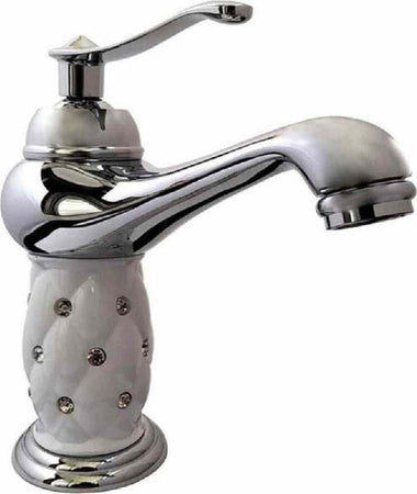 Rubinetto-Lavabo-Brillantini-Miscelatore-Bagno-Monoforo-Argento-52155-Canna-Bassa