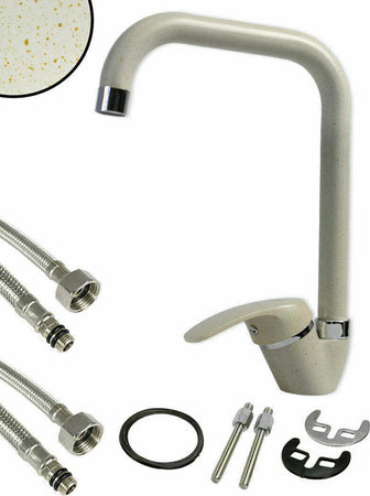 Rubinetto-lavello-cucina-canna-alta-quadrata-miscelatore-fragranite-beige-52947