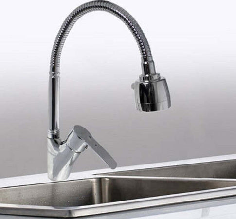 Rubinetto-Lavello-Cucina-Monocomando-Doccetta-Doppio-Getto-Ottone-Cromato-52342