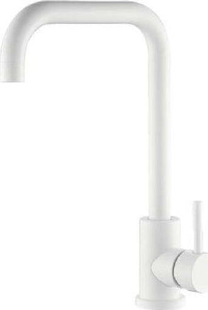 Rubinetto-Miscelatore-Bianco-Per-Lavello-Da-Cucina-Satinato-A-Foro-Singolo-79829