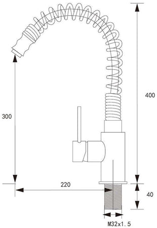Rubinetto miscelatore cucina con molla e doccino estraibile