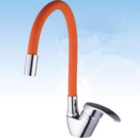 Rubinetto-Miscelatore-Girevole-Per-Lavandino-Lavello-Cucina-Colore-Canna-Arancio