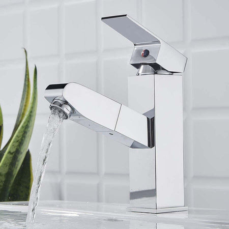 Rubinetto-Miscelatore-Per-Lavandino-Lavabo-Cromato-Con-Doccetta-Estraibile