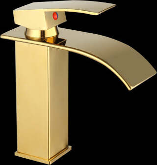 Rubinetto-Oro-Da-Bagno-Design-Moderno-A-Cascata-Miscelatore-Monocomando-Dorato