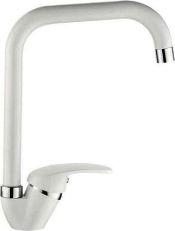 Rubinetto-Per-Lavello-Da-Cucina-A-Canna-Alta-Quadrato-Miscelatore-Bianco-52946