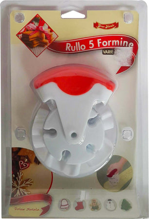 Rullo 5 Formine Di Natale Per Biscotti E Decorazioni Ruota Stendi E Tagliapasta Natalizio Rullo Con 5 Formine Natalizie Casa e cucina/Teglie da forno e accessori per pasticceria/Teglie e stampi/Teglie per torte/Stampi con forme particolari Ideart - Valdilana, Commerciovirtuoso.it