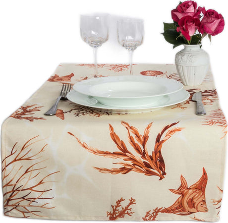 Runner Da Tavola In 100% Cotone Stampa Digitale Dai Colori Vivi Ed Intensi Lavabile In Lavatrice Made In Italy Coralli Rosso Casa e cucina/Tessili per la casa/Tessili da cucina/Runner Novilunio - Sesto San Giovanni, Commerciovirtuoso.it