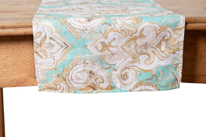 Runner Da Tavola In 100% Cotone Stampa Digitale Dai Colori Vivi Ed Intensi Lavabile In Lavatrice Made In Italy Paisley Verde Casa e cucina/Tessili per la casa/Tessili da cucina/Runner Novilunio - Sesto San Giovanni, Commerciovirtuoso.it