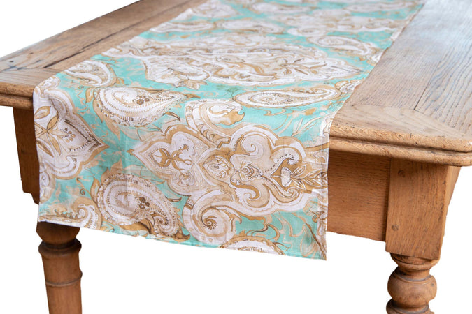 Runner Da Tavola In 100% Cotone Stampa Digitale Dai Colori Vivi Ed Intensi Lavabile In Lavatrice Made In Italy Paisley Verde Casa e cucina/Tessili per la casa/Tessili da cucina/Runner Novilunio - Sesto San Giovanni, Commerciovirtuoso.it