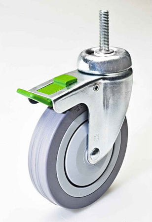 Ruota Girevole Grigia Con Perno E Freno Tbbf Per Carrello Carico Pesante Portata Fai da te/Prodotti per la costruzione/Prodotti per il trasporto materiali/Rotelle industriali/Rotelle piatte Trade Shop italia - Napoli, Commerciovirtuoso.it