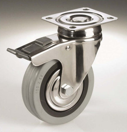 RUOTA GRIGIA CON PIASTRA GIREVOLE E FRENO TBBP CEBORA DIAMETRO 60 80 100 125 Fai da te/Prodotti per la costruzione/Prodotti per il trasporto materiali/Rotelle industriali/Rotelle piatte Trade Shop italia - Napoli, Commerciovirtuoso.it