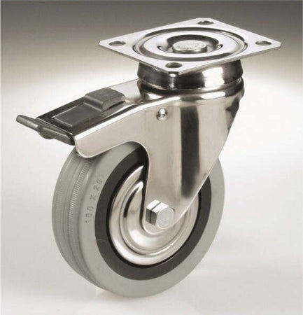 Ruota Grigia Con Piastra Girevole E Freno Tbbp Cebora Diametro 60 80 100 125 Fai da te/Prodotti per la costruzione/Prodotti per il trasporto materiali/Rotelle industriali/Rotelle piatte Trade Shop italia - Napoli, Commerciovirtuoso.it