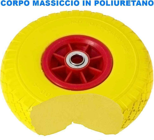 Ruota Piena Antiforatura Pu Gialla Carrello Carriola 25cm Cerchio In Plastica Casa, arredamento e bricolage > Bricolage e fai da te > Ruote Girevoli Trade Shop italia - Napoli, Commerciovirtuoso.it