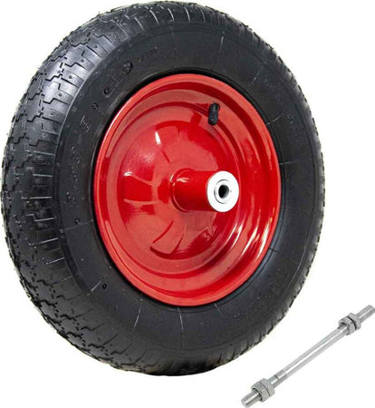 Ruota-Pneumatica-per-Carriola-35-cm-Gomma-3.50-8-+-Asse-Lungo-210-mm-Incluso