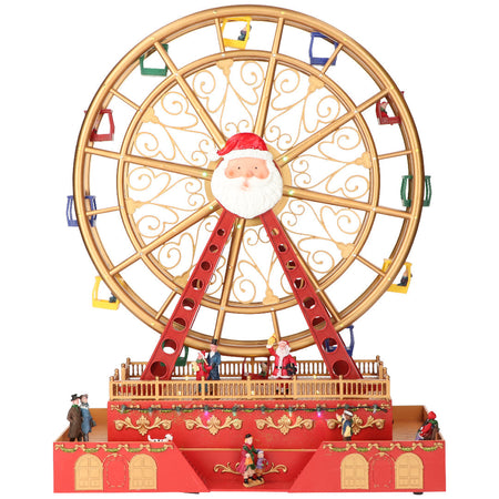 Ruota panoramica gigante decorazione per villaggio di Natale con luci h 49 cm