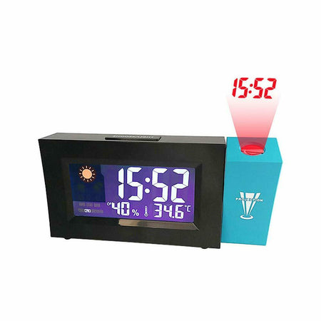 SVEGLIA OROLOGIO DIGITALE PROIEZIONE ORA DATA ALLARME LUCE NOTTURNA CASA