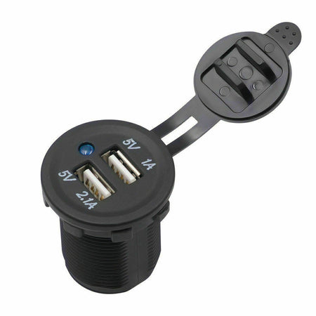 caricabatterie USB 12V/24 presa accendisigari doppia porta per auto furgone moto
