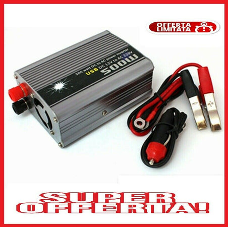 INVERTER 500W WATT 12V 220V TRASFORMATORE AUTO BARCA CAMPEGGIO PC PRESA USB