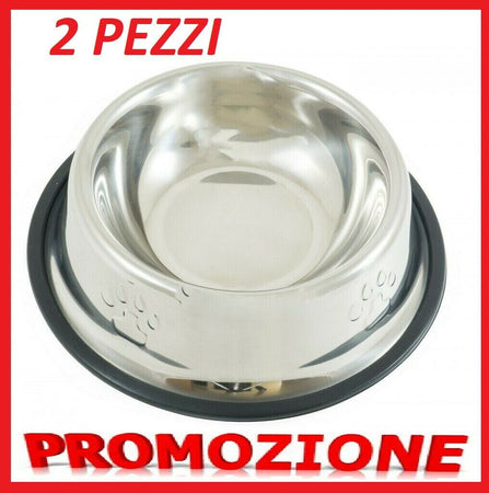 2X CIOTOLA ANTISCIVOLO PER CANI GATTI CIBO ACQUA CANE GATTO PICCOLA TAGLIA 18CM