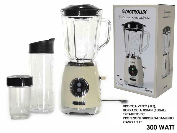 Frullatore Lame in Acciaio Tritatutto Tritaghiaccio Frullati 300W BEIGE