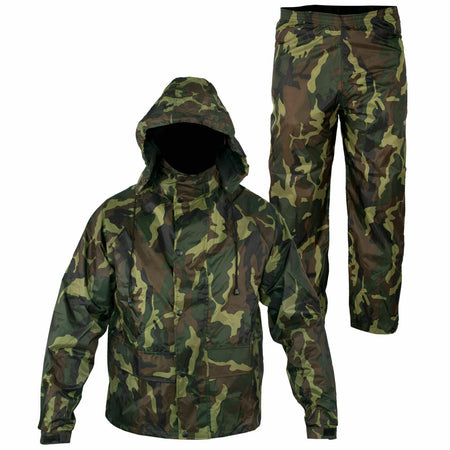 Tuta Antipioggia Completo Impermeabile Uomo Donna Cappuccio Verde XXXL 3XL