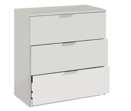 KIT COMO' CASSETTIERA 3 CASSETTI CM. 80X38X77 BIANCO O ROVERE CHIARO