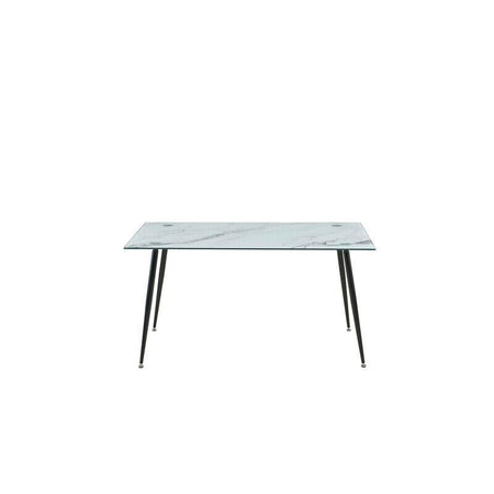 Tavolo Moderno Rettangolare in Marmo e Vetro Mirror cm. 120x80x75H
