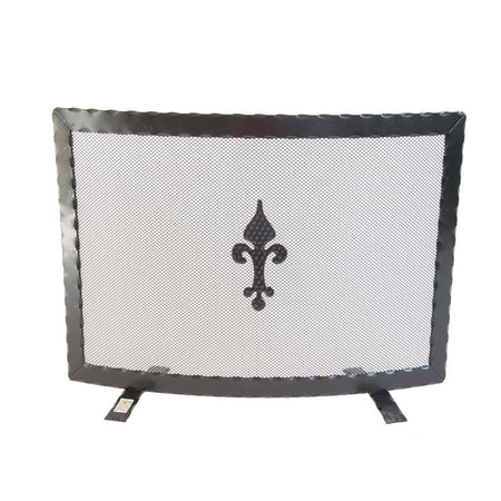 SCHERMI PARASCINTILLE IN FERRO BATTUTO CURVO CM. 60X18X41 CAMINO CAMINETTO