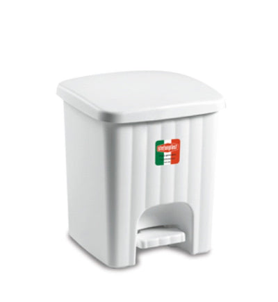 PATTUMIERA QUADRA PEDALINA BIANCA LT. 4,5 CM. 20,5x20,5x23,5 h STEFANPLAST