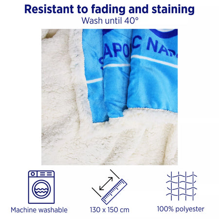 SSC Napoli Plaid agnellato ufficiale coperta stampata logo scudetto 2411S17