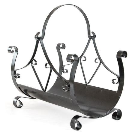 PORTALEGNA CESTO IN FERRO BATTUTO PORTA LEGNA CM.50X36X56