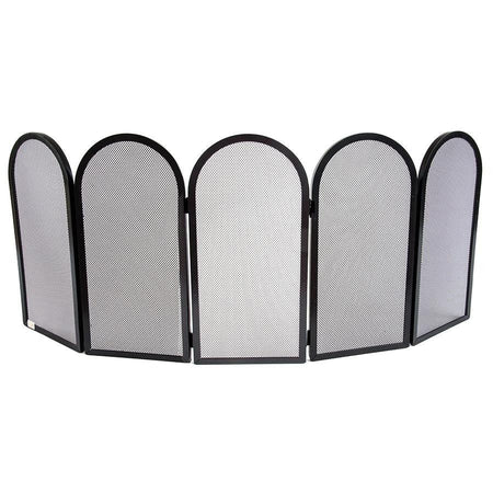 SCHERMI PARASCINTILLE A 5 ARCHI IN FERRO BATTUTO CM. 122X2X50