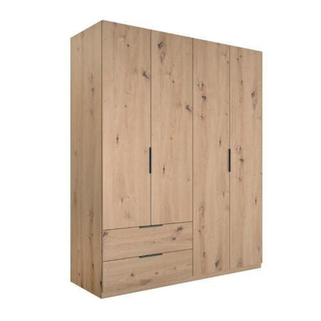 KIT ARMADIO 4 ANTE + 2 CASSETTI CM.162X58X200H ROVERE ARTISAN