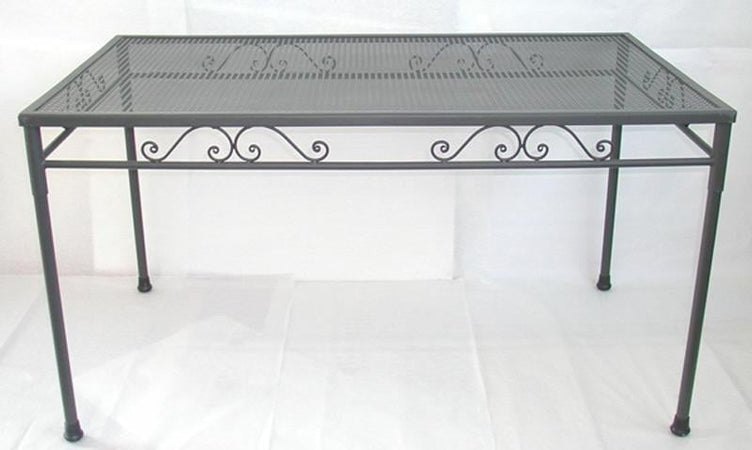 TAVOLO RETTANGOLARE IN FERRO BATTUTO CM.140X80XH76 TAVOLI ARREDAMENTO ESTERNO