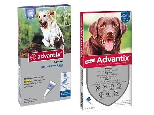 ADVANTIX SPOT ON BAYER CANI OLTRE 25Kg PREVENZIONE PULCI ZECCHE ZANZARE