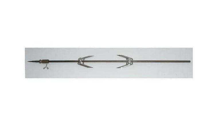 SPIEDO 6x6 IN ACCIAIO INOX CON 2 FORCHETTE FERMACARNE