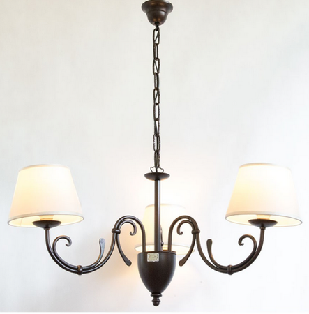 LAMPADARIO LOIRA 3 LUCI FERRO BATTUTO CRUCCOLINI LAMPIONE LAMPADE LANTERNE