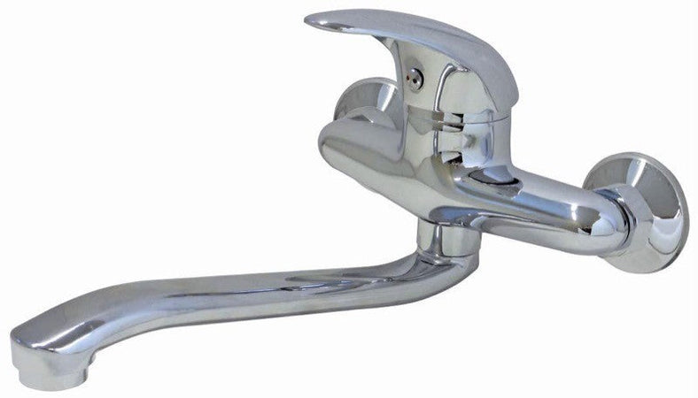 MISCELATORE LAVELLO A PARETE PERLA IN OTTONE CROMATO CARTUCCIA mm. 40