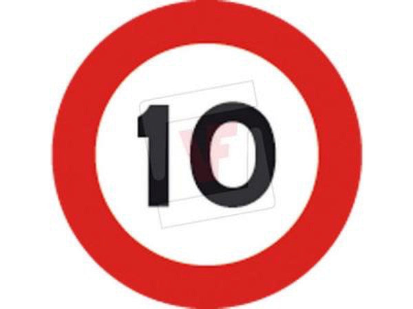 CARTELLI SEGNALETICI STRADALI DA CANTIERE LIMITE DI VELOCITA' 10 KM/H