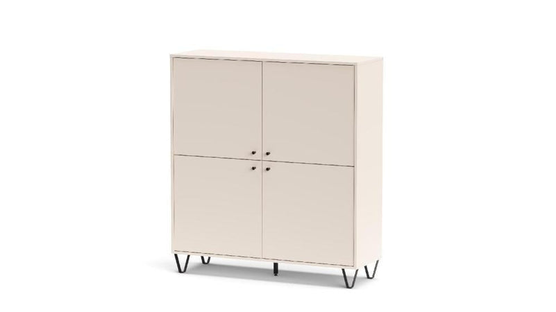 KIT MOBILE CREDENZA MULTIUSO 4 ANTE 123X40X135H CM MODERNO NORDICO