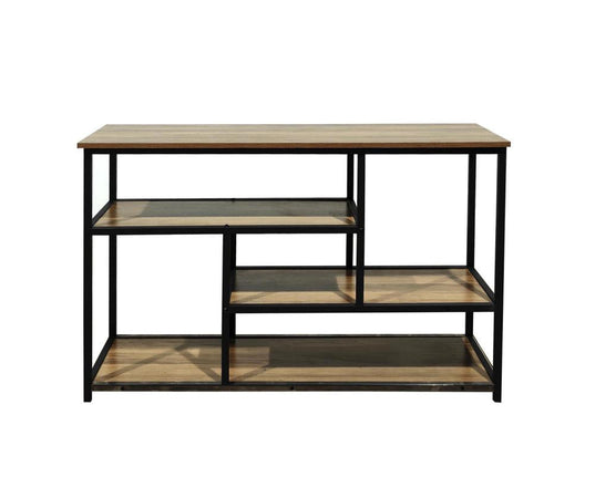 KIT MOBILE BASSO STILE INDUSTRIAL LEGNO NERO 140X35X80 CM RIPIANI SOGGIORNO