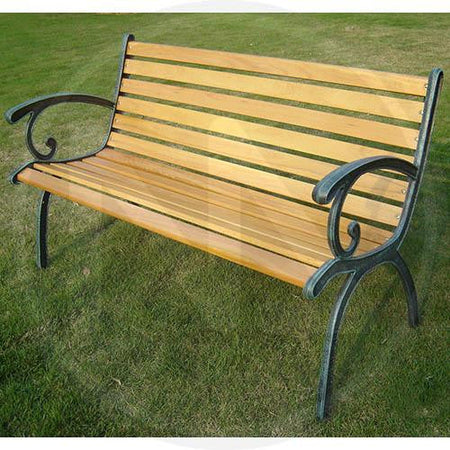 Panchina in ghisa e legno grigio antracite Benson Papillon da esterno cm. 126x60