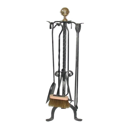 SET ATTREZZI CAMINO GIGANTE ACCESSORI PER CAMINETTO CM. 27X81H