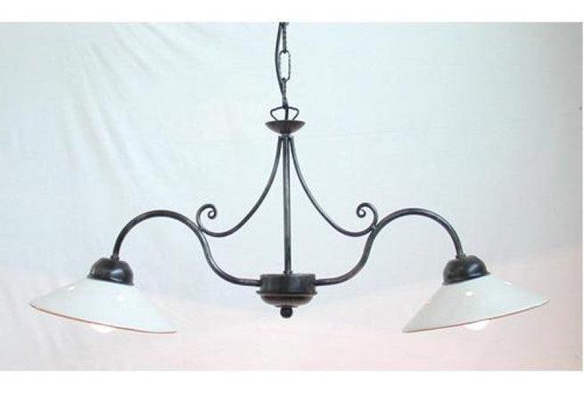 LAMPADARIO 2 LUCI A BILANCERE ATMOSFERA FERRO BATTUTO LAMPADE LANTERNE LAMPIONE