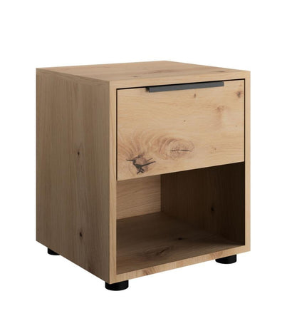KIT COMODINO 1 CASSETTO VANO 38X35X44 H CM ROVERE CAMERA DA LETTO STILE MODERNO