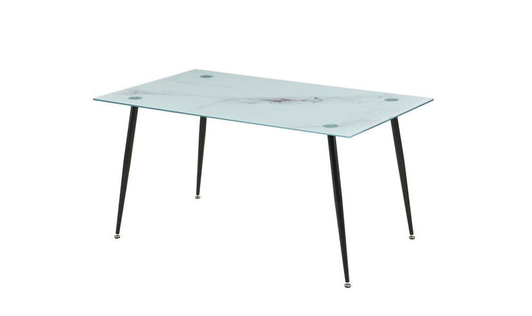 Tavolo Moderno Rettangolare in Marmo e Vetro Mirror cm. 150x90x75H
