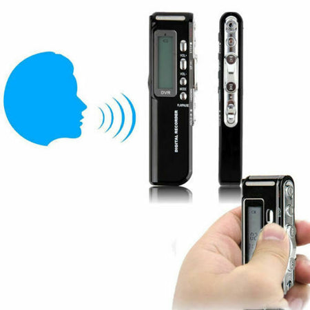 REGISTRATORE VOCALE PORTATILE DITTAFONO DIGITALE LETTORE MP3 DISPLAY LCD 8GB