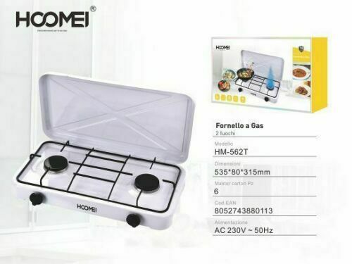 FORNELLO A GAS GPL FORNELLINO DA CAMPEGGIO CUCINA PORTATILE 2 FUOCHI