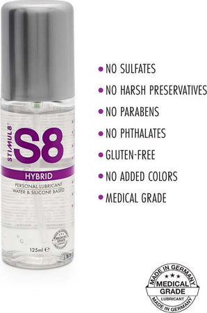 S8 Hybrid Lube Lubrificante Ibrido Setoso a Base Acqua Con Effetto Scorrevole 125 ml Salute e cura della persona/Erotismo e contraccezione/Prodotti per igiene e ausilio erotico/Lubrificanti e gel stimolanti Kondorama - Martinsicuro, Commerciovirtuoso.it
